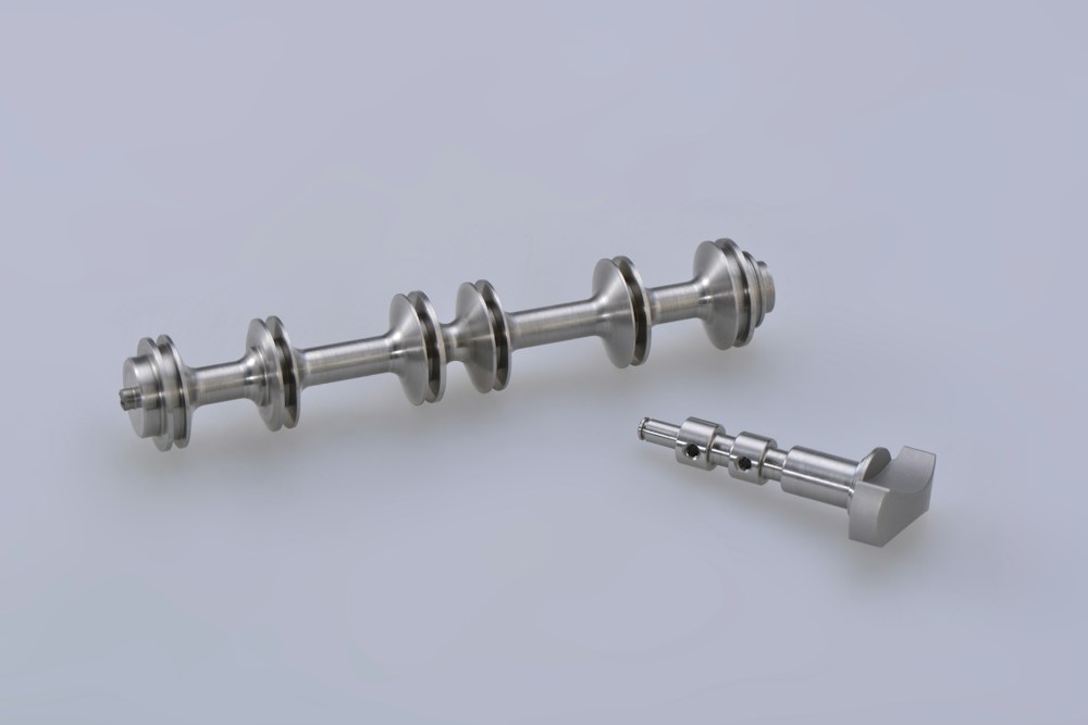 Several different metal prototype parts for engineering development