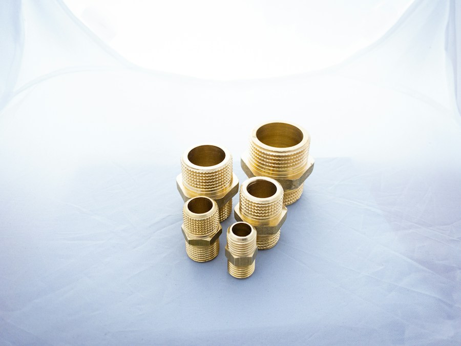 Precision machined brass fittings with threaded details